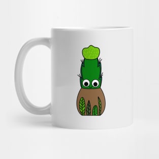 Cute Cactus Design #238: Hybrid Cactus In Leafy Pot Mug